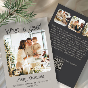 What a Year 4 Photo Text QR Code Personalised Holiday Card