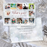 What A Year Captions 12 Photo Collage Snowflakes Holiday Card<br><div class="desc">Personalise with your 12 favourite photos,  captions,  and names on a winter frost background to create a memorable,  fun holiday card. Designed by Thisisnotme©</div>