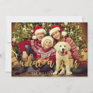 What a Year Christmas Family Photo Typography  Hol Holiday Card