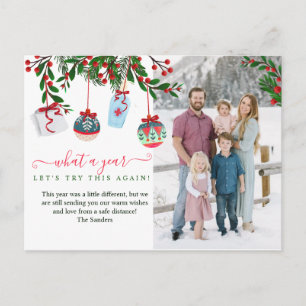 What a Year Christmas  Photo Greeting Holiday Postcard