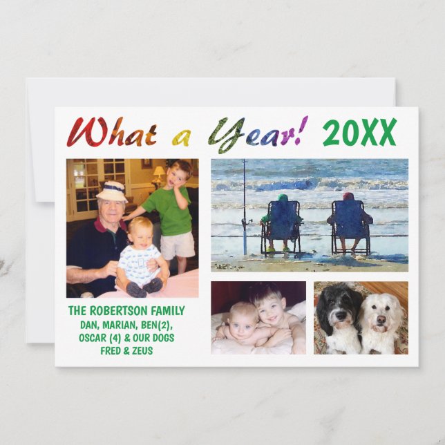 What A Year! Family Holiday Card (Front)