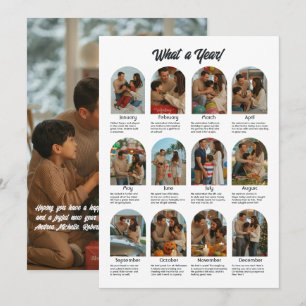 What a Year Family Photo Collage Christmas Holiday Card