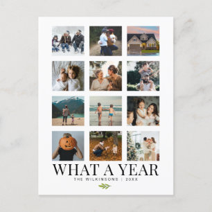 What A Year Family Photos Holiday Postcard