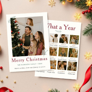 What a Year Family   Year in Review Christmas  Holiday Card