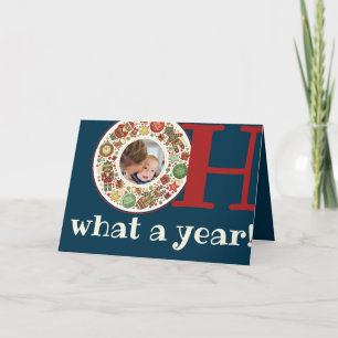What A Year Farewell 2020 Blue Christmas Photo Card