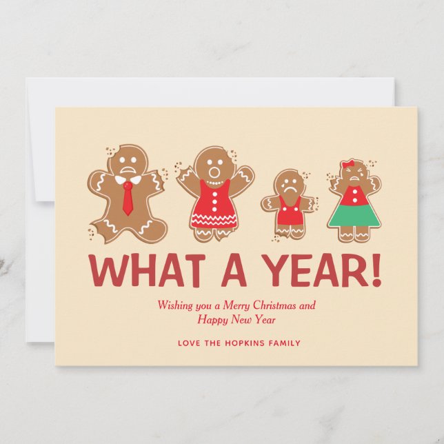 What a Year Gingerbread Christmas Holiday New Year (Front)
