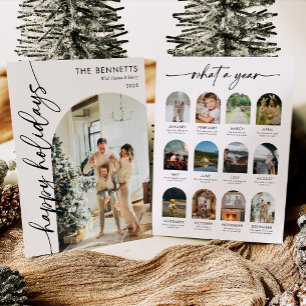 What A Year Happy Holidays Photo Holiday Card