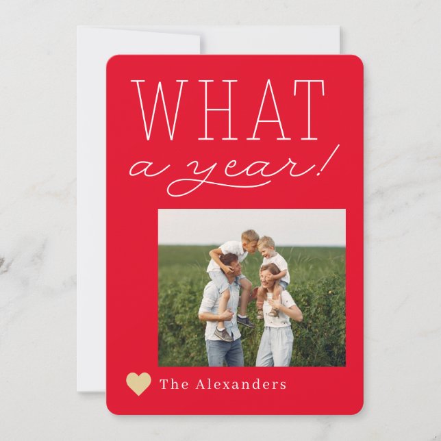 What A Year Holiday Photo Card (Front)
