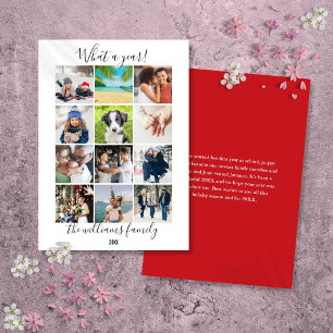 What A Year In Review 12 Photo Christmas Holiday Card