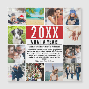 What A Year In Review 12 Photo Family Holiday Card
