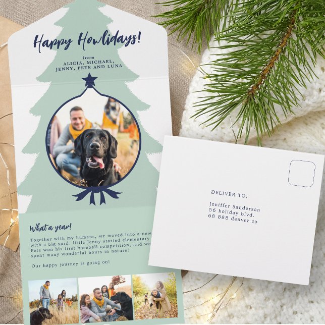 What A Year in review 4 photo green trifold All In One Invitation (Creator Uploaded)