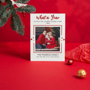 What a Year in Review Multi Photo Modern Christmas Card