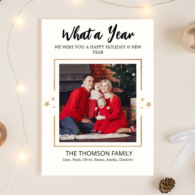 What a Year in Review Multi Photo Modern Christmas Card (What a Year in Review Multi Photo Modern Christmas Card)