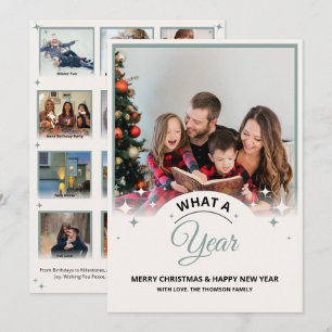 What a Year in Review Multi Photo Modern Christmas Card