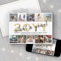 What a Year Modern 10 Photo Collage White and Gold