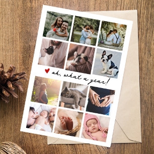 What a Year Modern Mutiple Photo Collage Holiday Card