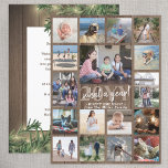 What a Year! Oversized Photo Collage Wood & Lights Holiday Card<br><div class="desc">What a year to remember! Send stylish joyful greetings and share 17 of your favorite pictures with an extra large 6.5" x 8.75" photo collage holiday card. (IMAGE PLACEMENT TIP: An easy way to center a photo exactly how you want is to crop it before uploading to the Zazzle website.)...</div>