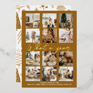 What a Year Personalised Christmas Foil Holiday Card