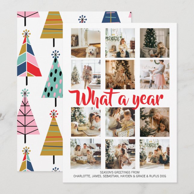 What a Year Photo Christmas Personalised Holiday Card (Front/Back)