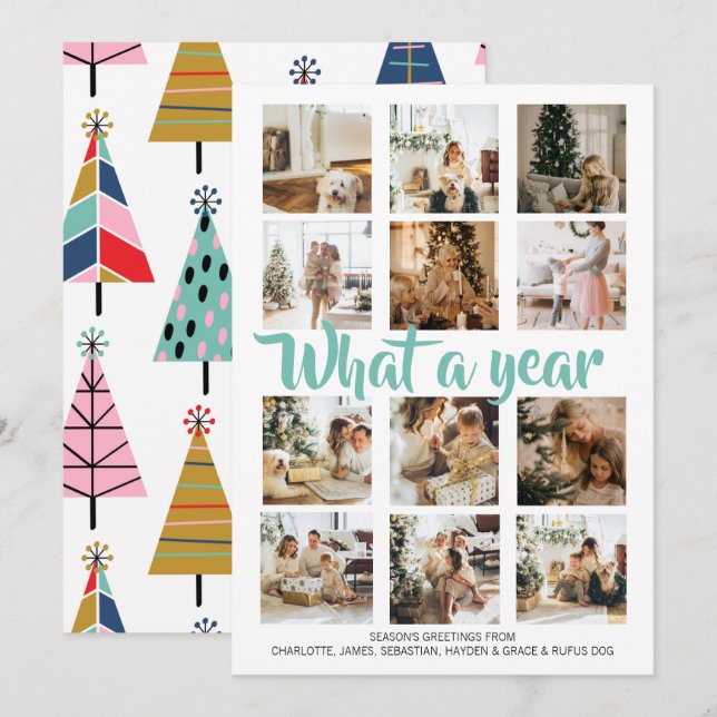What a Year Photo Christmas Personalised Holiday Card (Front/Back)