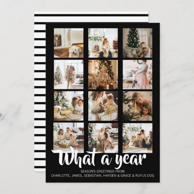 What a Year Photo Christmas Personalised Holiday Card (Front/Back)