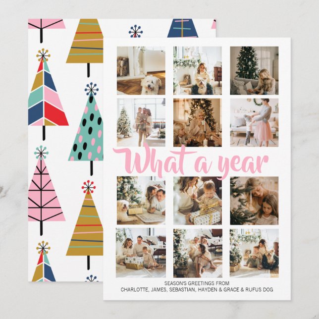 What a Year Photo Christmas Personalised Holiday Card (Front/Back)