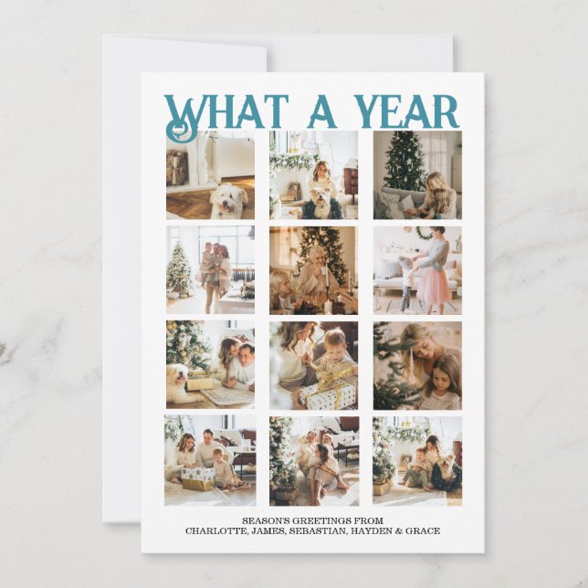 What a Year Photo Christmas Personalised Holiday Card (Front)
