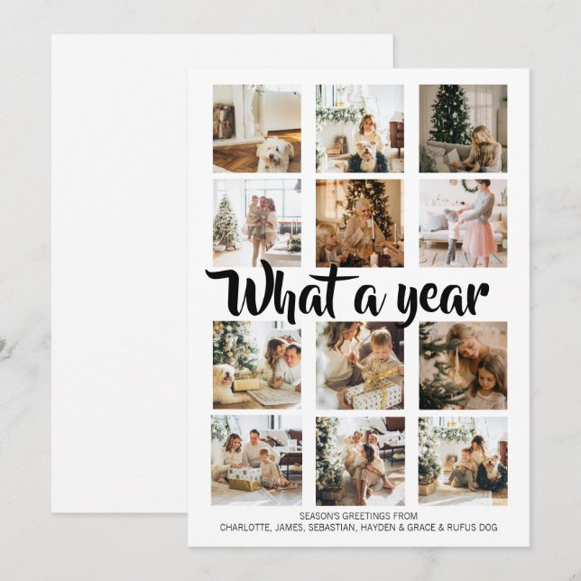 What a Year Photo Christmas Personalised Holiday Card (Front/Back)