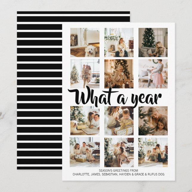 What a Year Photo Christmas Personalised Holiday Card (Front/Back)
