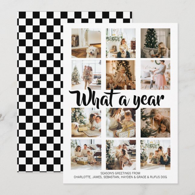 What a Year Photo Christmas Personalised Holiday Card (Front/Back)