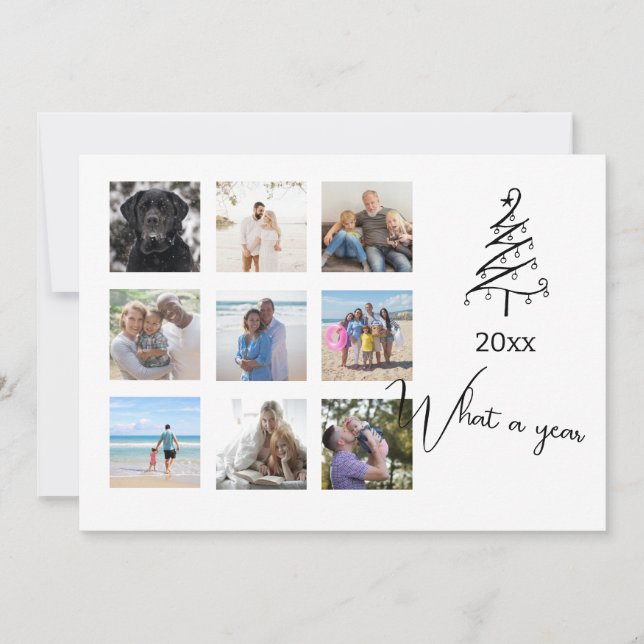 What a Year Photo Christmas Personalised Holiday Card (Front)
