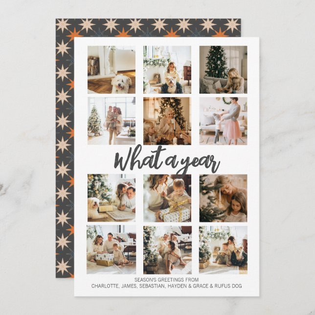 What a Year Photo Christmas Personalised Holiday Card (Front/Back)