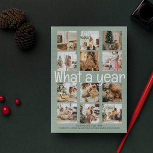 What a Year Photo Christmas Personalised Holiday Postcard