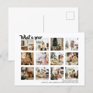 What a Year Photo Christmas Personalised Holiday Postcard