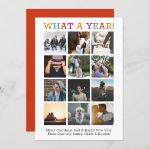What A Year Photo Christmas Year In Review Card