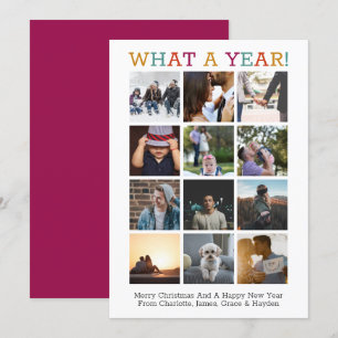 What A Year Photo Christmas Year In Review Card