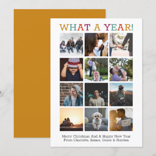 What A Year Photo Christmas Year In Review Card