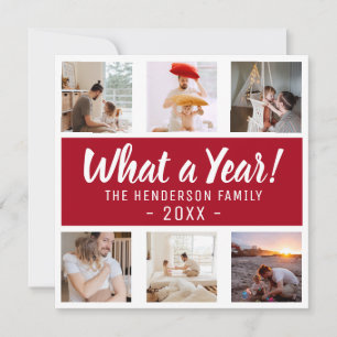 What A Year! Photo Collage Christmas Holiday Card