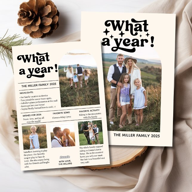 What a Year Photo Collage Personalised Christmas  Holiday Card (Creator Uploaded)