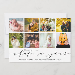What a Year Photo Collage White Holiday Card