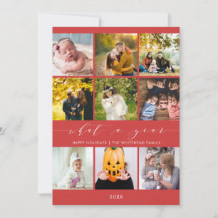 What a Year Red Review Happy Holidays Photos Holiday Card