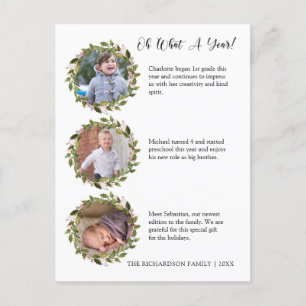 What a Year Review Photo Collage Holiday Postcard