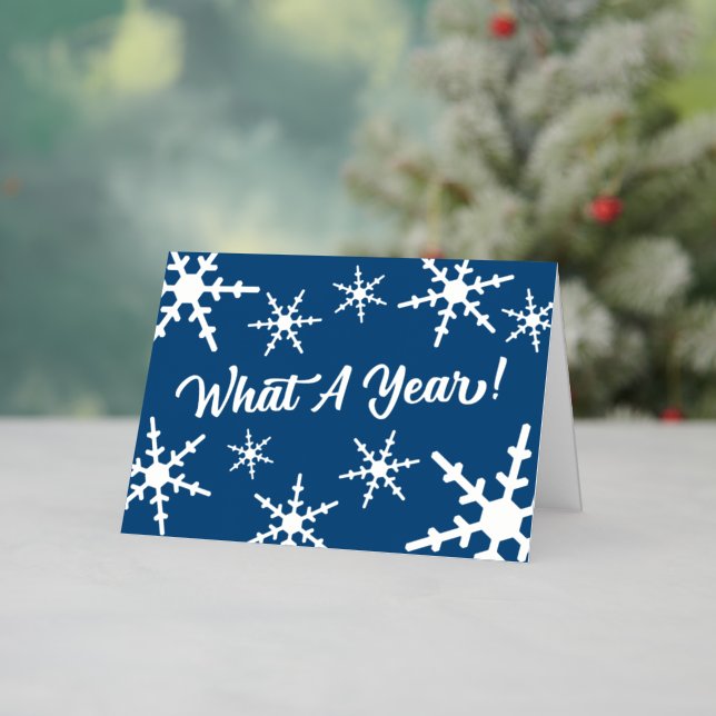 What A Year Silver Foil Snowflakes Blue Holiday (Holiday In Situ)