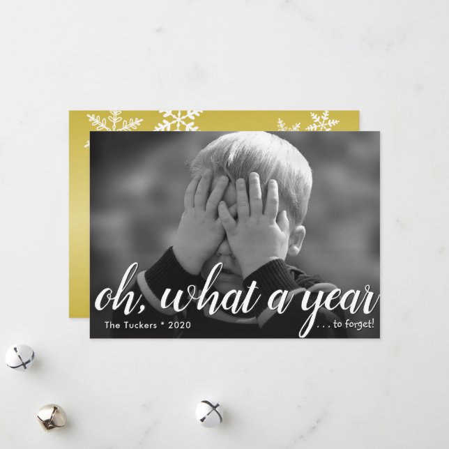 What a Year (to forget!) Happy New Year Card (Front/Back In Situ)