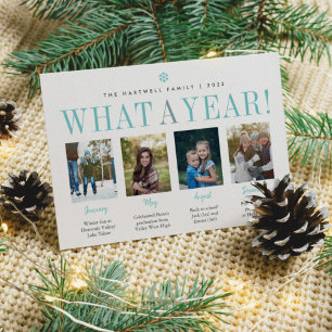 What a Year Year in Review Photo Collage Holiday Card
