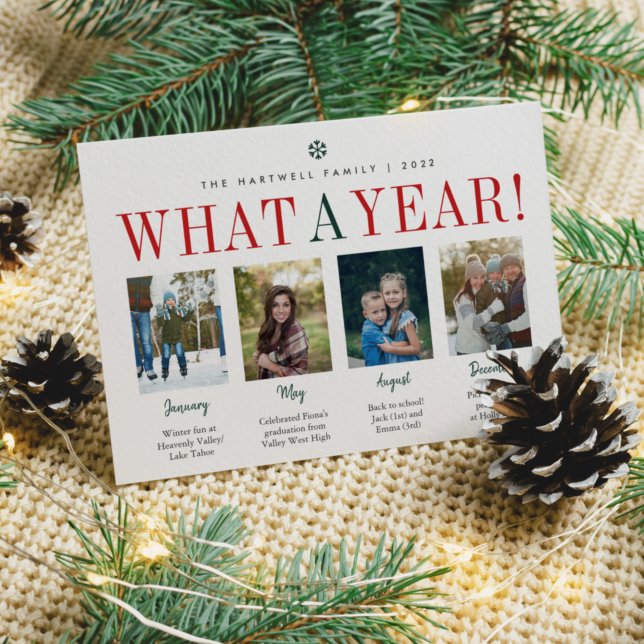 What a Year | Year in Review Photo Collage Holiday Card (Creator Uploaded)