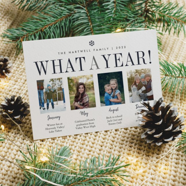 What a Year | Year in Review Photo Collage Holiday Card (Creator Uploaded)