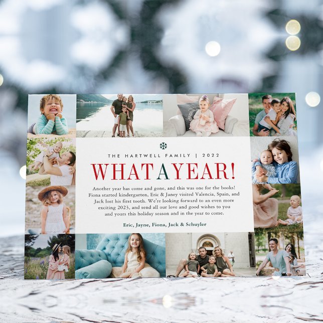 What a Year | Year in Review Photo Collage Holiday Card (Creator Uploaded)