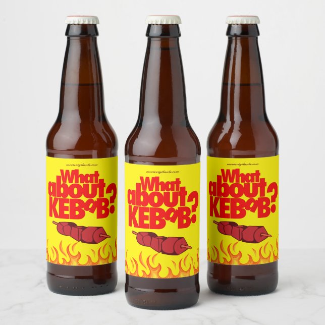What About Kebab? Skewered Meat Beer Bottle Label (Bottles)