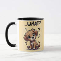 “…what?” Adorable Confused Cartoon Puppy